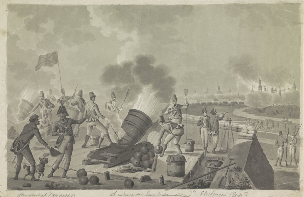 Vlissingen'in İngilizler tarafından bombardımanı, 1809 by Johannes Jelgerhuis (possibly)