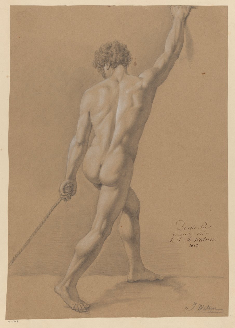 Ayakta duran erkek çıplak, arkadan görünüş (3. ödül 1812) by Johannes Joseph Maria Watrin