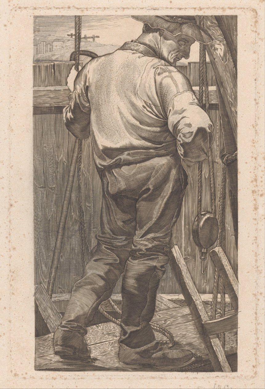 Ahşap bir çit işçisi by Johannes Josephus Aarts (signed by artist)