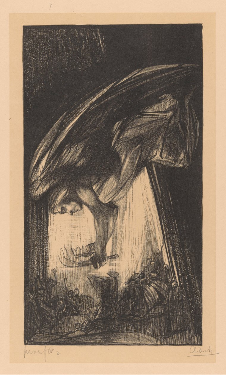 Kalabalığın üstündeki melek by Johannes Josephus Aarts (signed by artist)