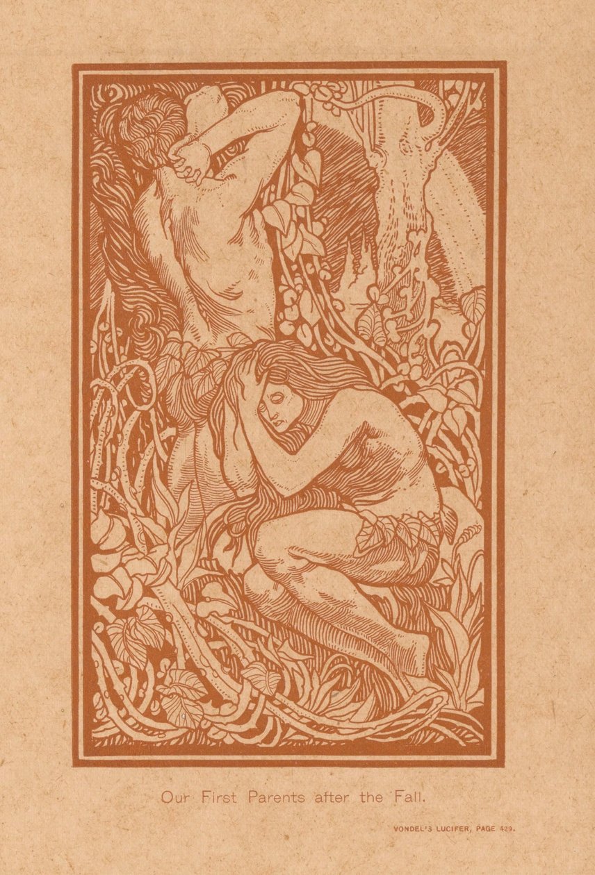 Adam en Eva na de zondeval Düşüşten Sonra İlk Ebeveynlerimiz (nesnedeki başlık) by Johannes Josephus Aarts