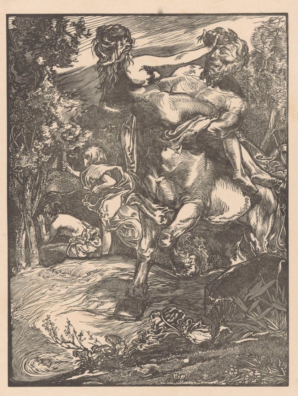 Bir kadını kaçıran centaur by Johannes Josephus Aarts