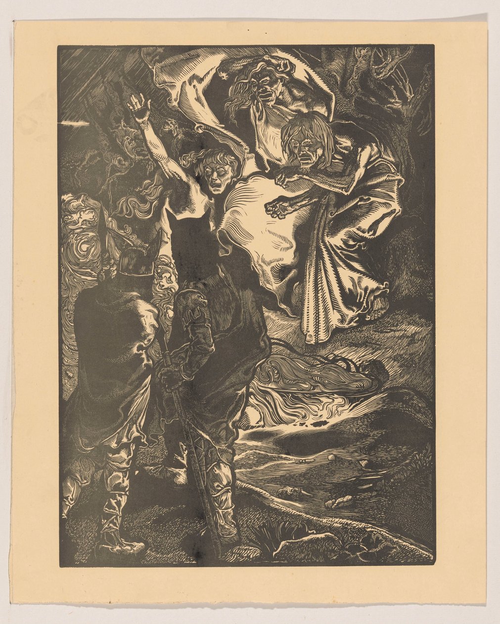 Macbeth ve Banquo üç cadıyla tanışır by Johannes Josephus Aarts