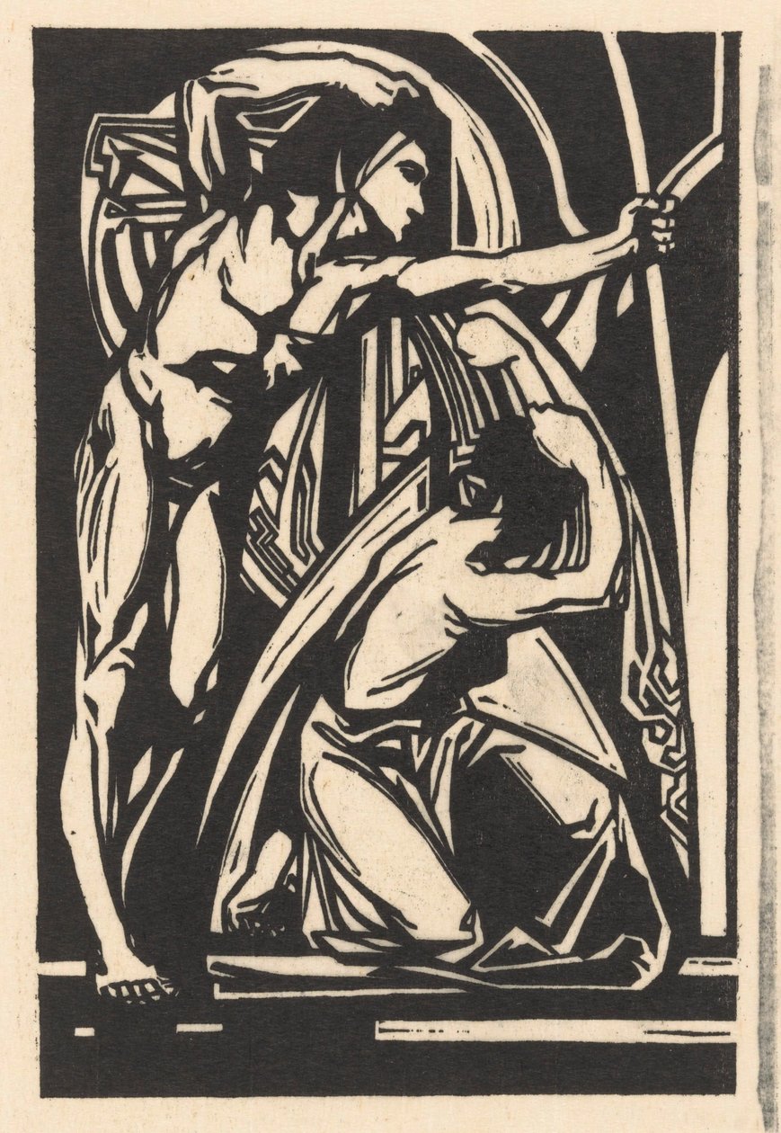 Ayakta duran adam ve diz çökmüş kadın by Johannes Josephus Aarts