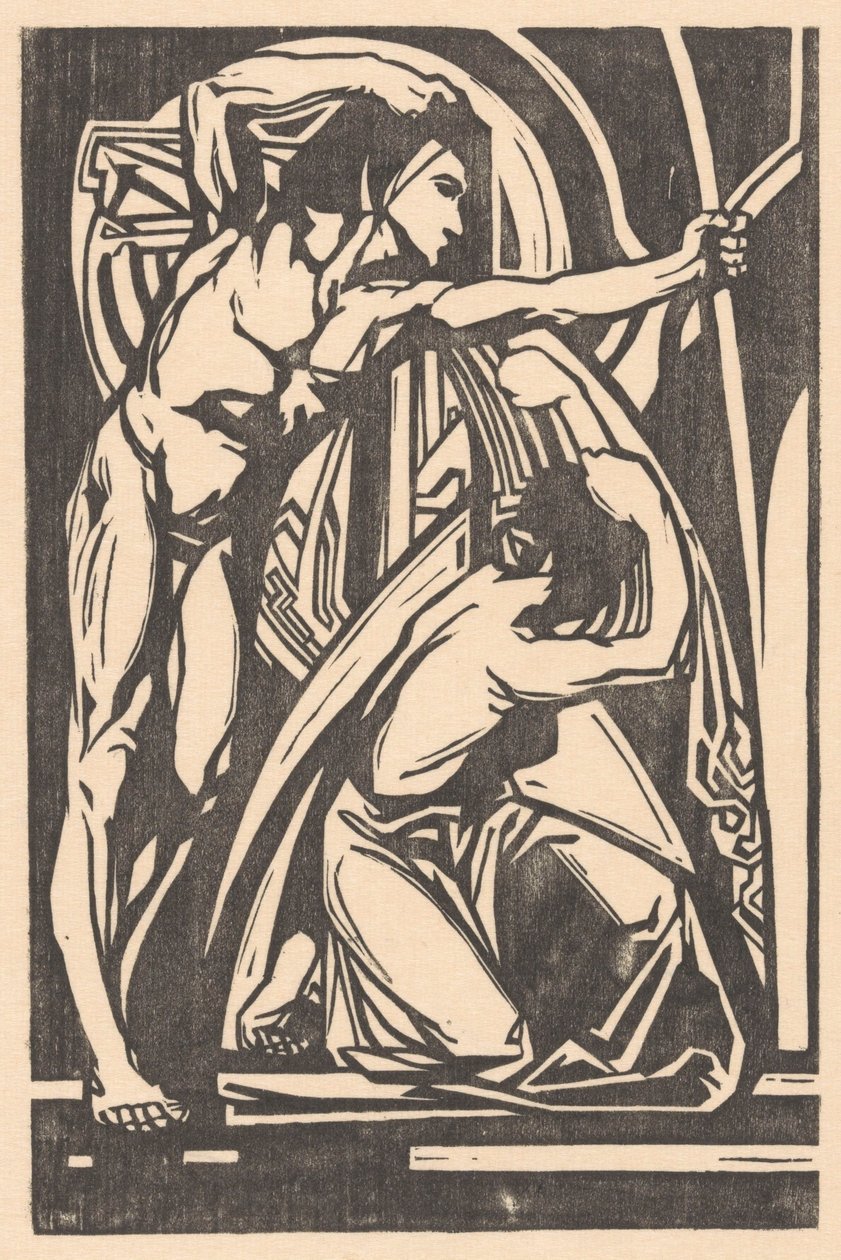 Ayakta duran adam ve diz çökmüş kadın by Johannes Josephus Aarts