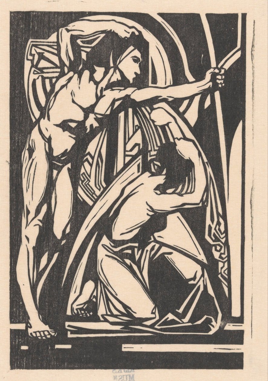 Ayakta duran adam ve diz çökmüş kadın by Johannes Josephus Aarts