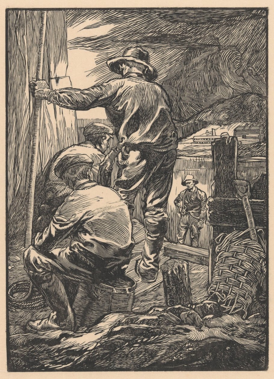 Su kenarında dört işçi by Johannes Josephus Aarts
