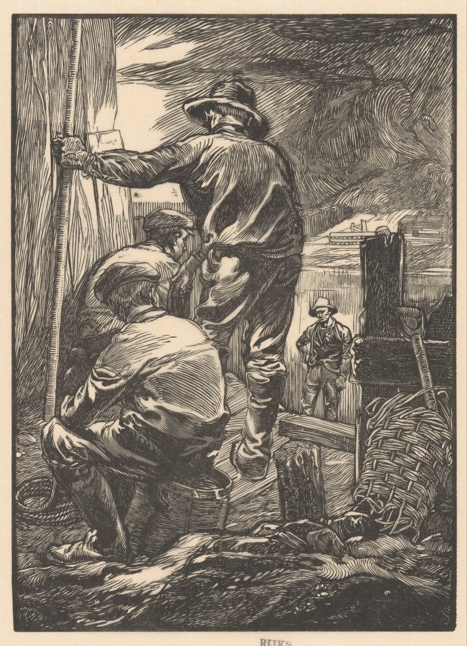 Su kenarında dört işçi by Johannes Josephus Aarts