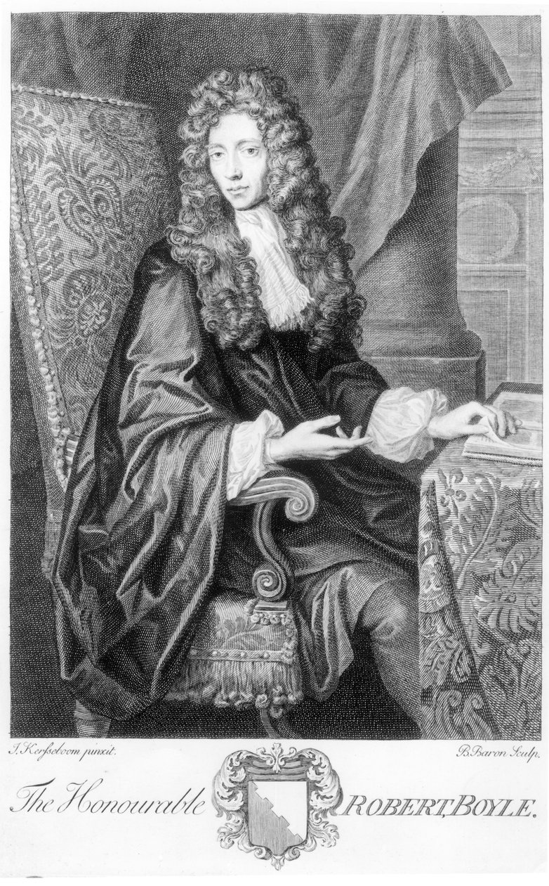 ಗೌರವಾನ್ವಿತ ರಾಬರ್ಟ್ ಬೊಯೆಲ್ (1627-91) ಬಿ. ಬ್ಯಾರನ್ ಟರ್ಕ್ ಕೆತ್ತನೆ by Johannes Kerseboom