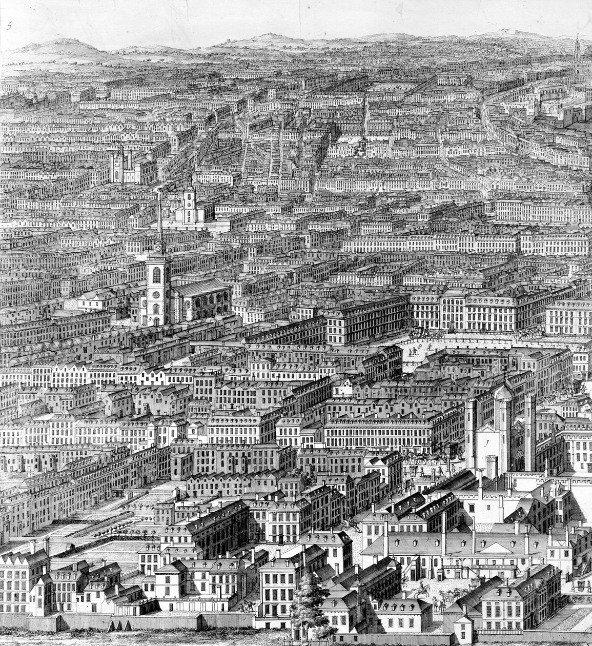 A prospect of the City of London, 1710  by Johannes Kip