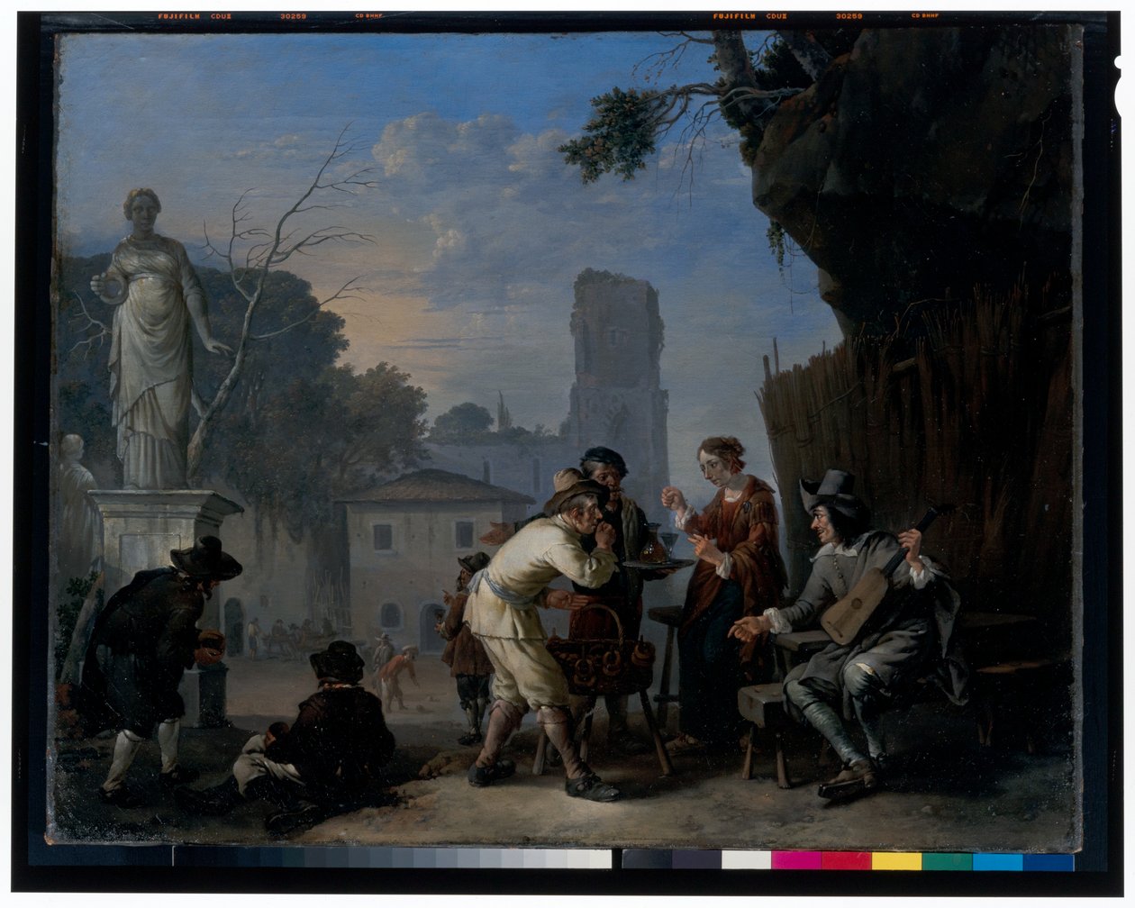 Meydanda Bir Taverna by Johannes Lingelbach