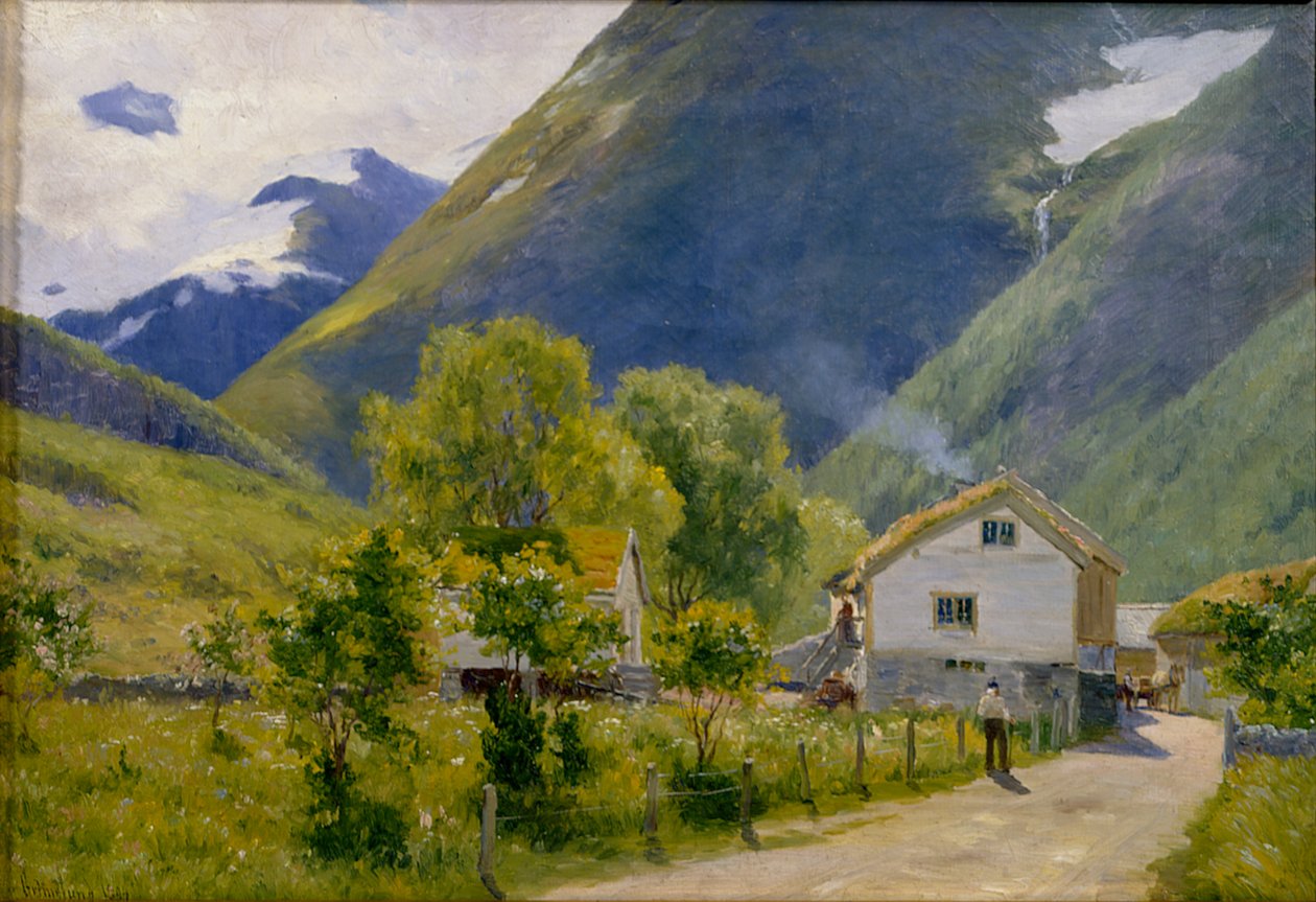 Kaz, Nordangsdal (tuval üzerine yağlı boya) by Johannes Martin Grimelund