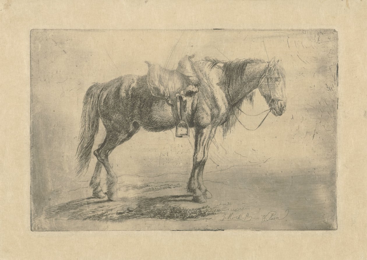 Sağdaki eyerli at by Johannes Mock