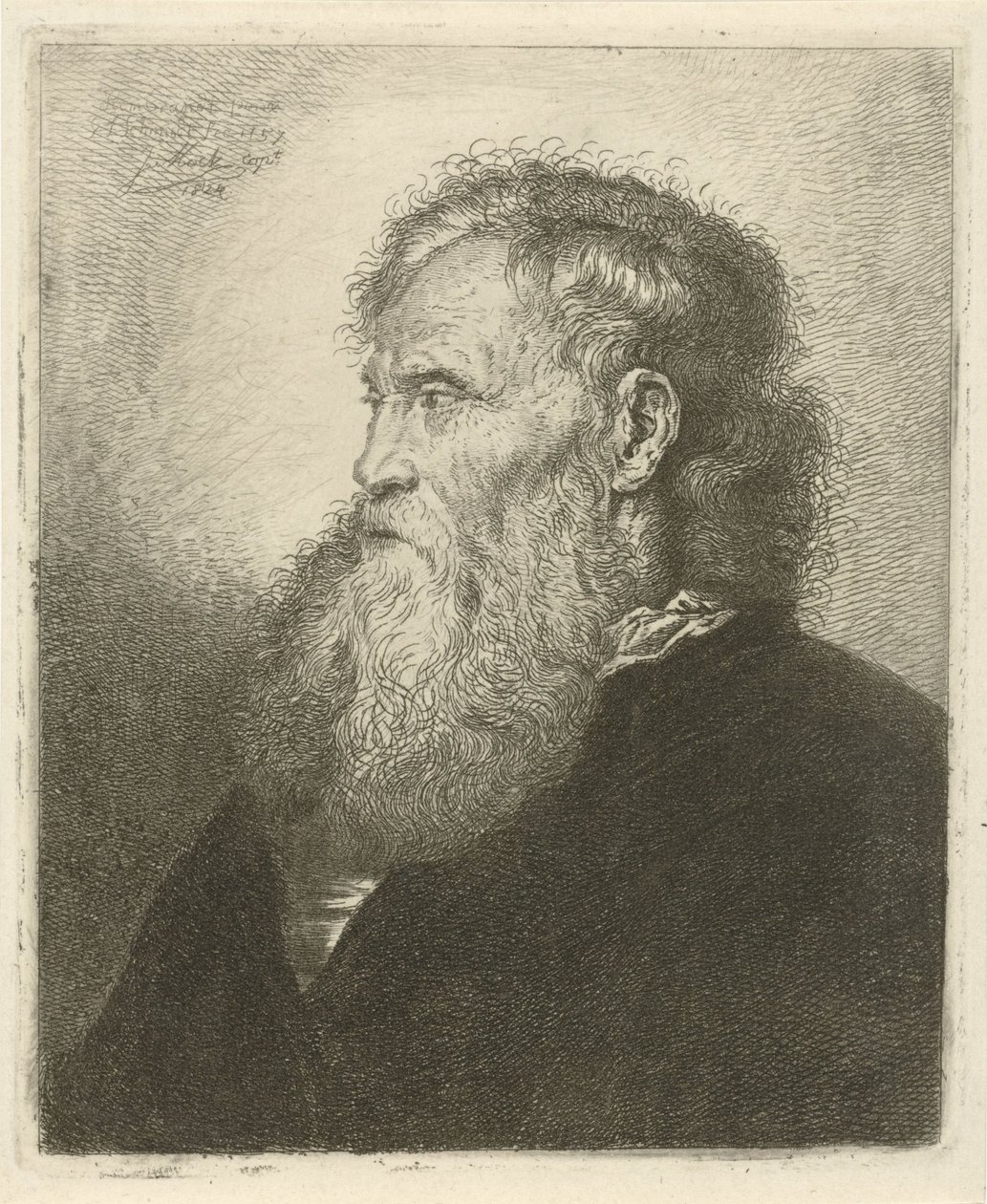 Sakallı yaşlı bir adamın portresi by Johannes Mock