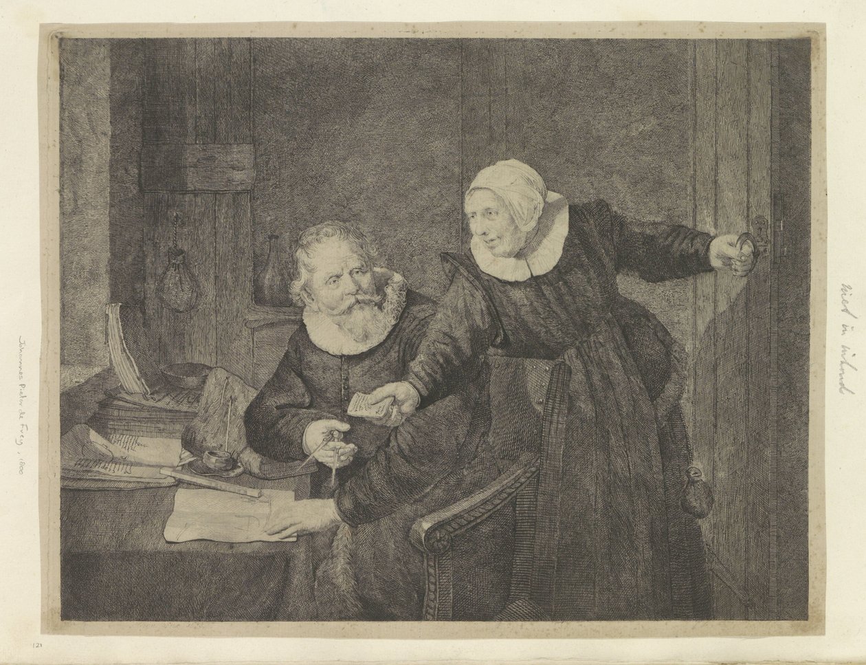 Gemi yapımcısı Jan Rijcksen ve karısının portresi Recueil de quatre-vingt-cinq orijinalleri estampes (seri başlığı) by Johannes Pieter de Frey