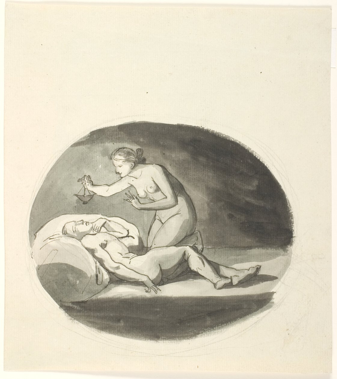 Psyche ve uyuyan Cupid by Johannes Senn