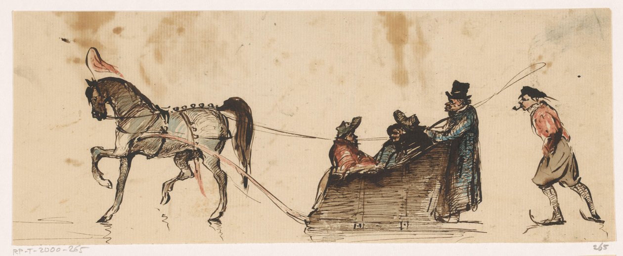 Buz üzerinde kızak by Johannes Tavenraat