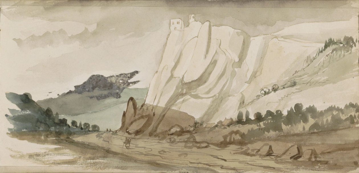 Kayalar ile dağ manzarası by Johannes Tavenraat