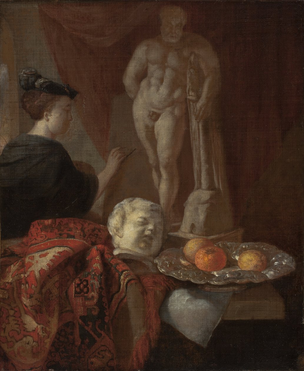 Natürmort ve Şövalede Bir Kadın, 1600