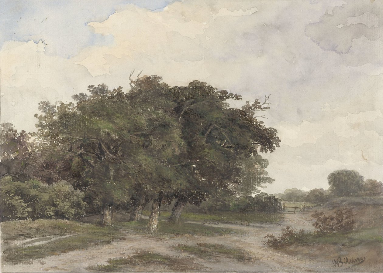 Ağaçlar ile manzara by Johannes Warnardus Bilders