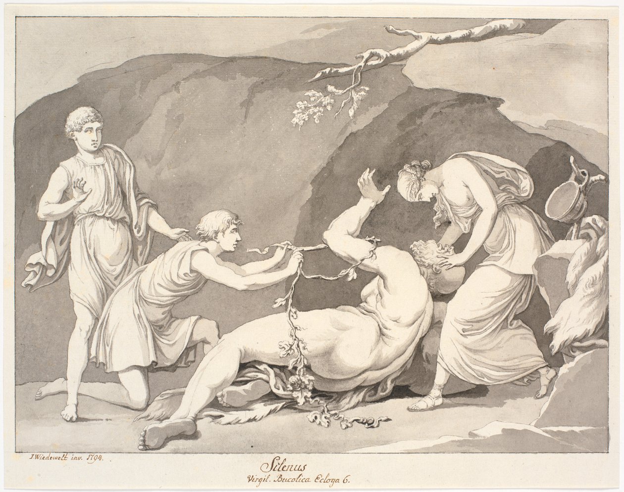 "Silenus/ Virgil. Bucolia Ecloga 6." by Johannes Wiedewelt