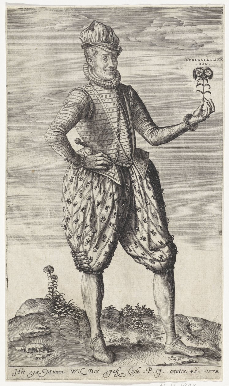 Karanfil ile bilinmeyen adam Verganckeliick dan (nesne üzerindeki başlık) by Johannes Wierix