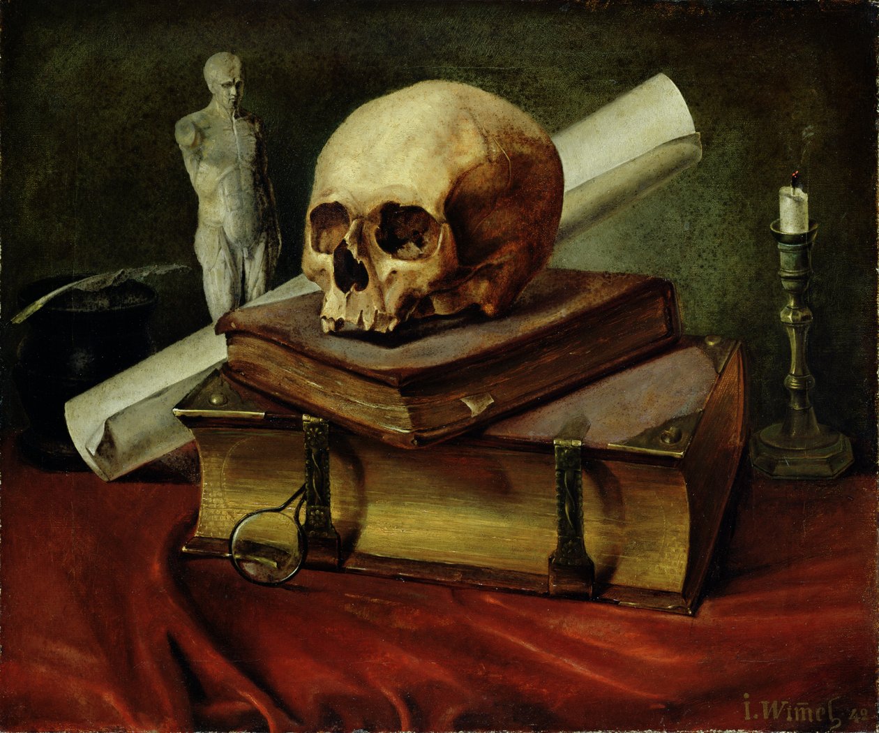 Vanitas, Natürmort, 1842 by Johannes Wimmel