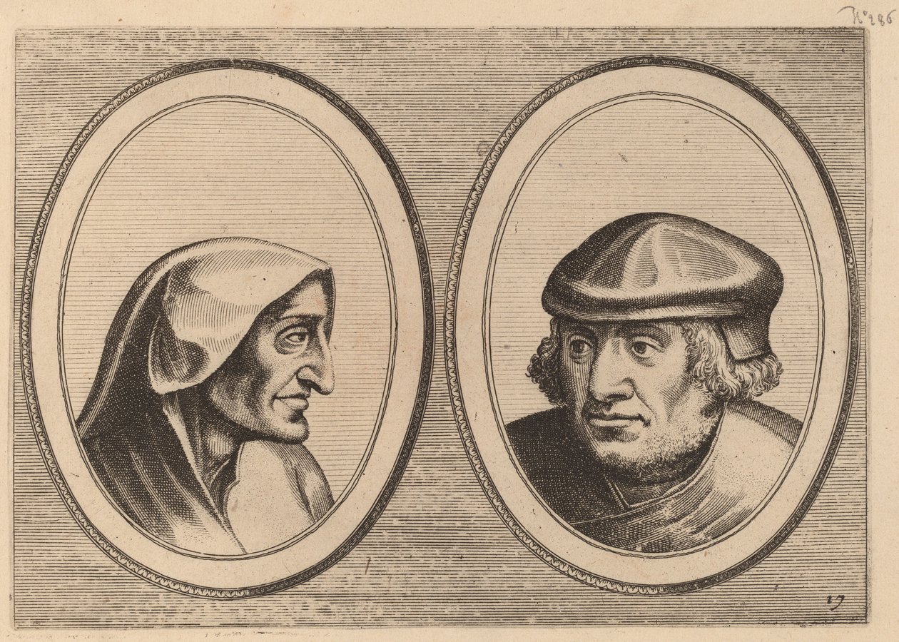 "Aerdighe Kniertje" ve "Onbekommerde Klaes" by Johannes and Lucas van Doetechum after Pieter Bruegel the Elder