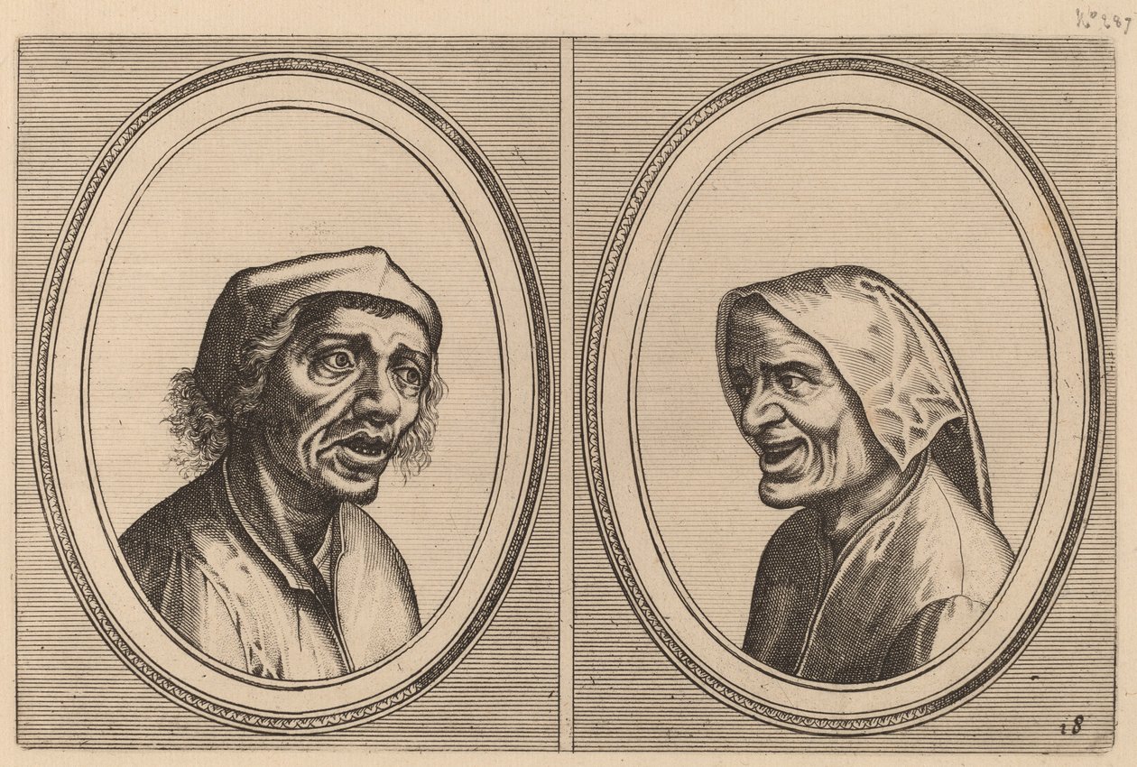 "Goe Geurtjen" ve "Kribbighe Babbe" by Johannes and Lucas van Doetechum after Pieter Bruegel the Elder