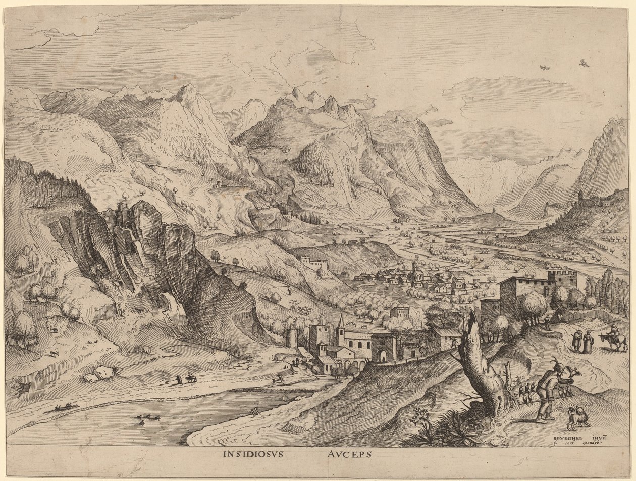 Insidiosus Auceps (Kurnaz Kuş Yakalayıcı) by Johannes and Lucas van Doetechum after Pieter Bruegel the Elder