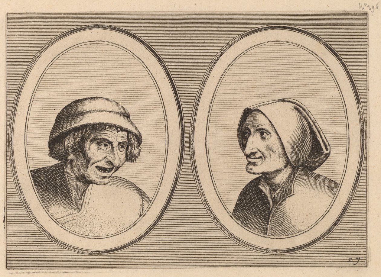 "Keesje Licht-hart" ve "Verblinde Swaen" by Johannes and Lucas van Doetechum after Pieter Bruegel the Elder