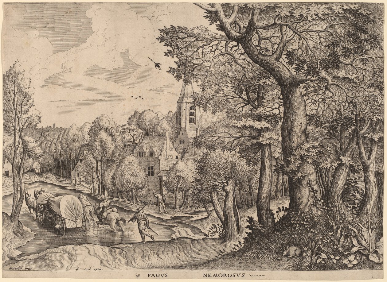 Pagus Nemorosus (Ormanlı Köy) by Johannes and Lucas van Doetechum after Pieter Bruegel the Elder