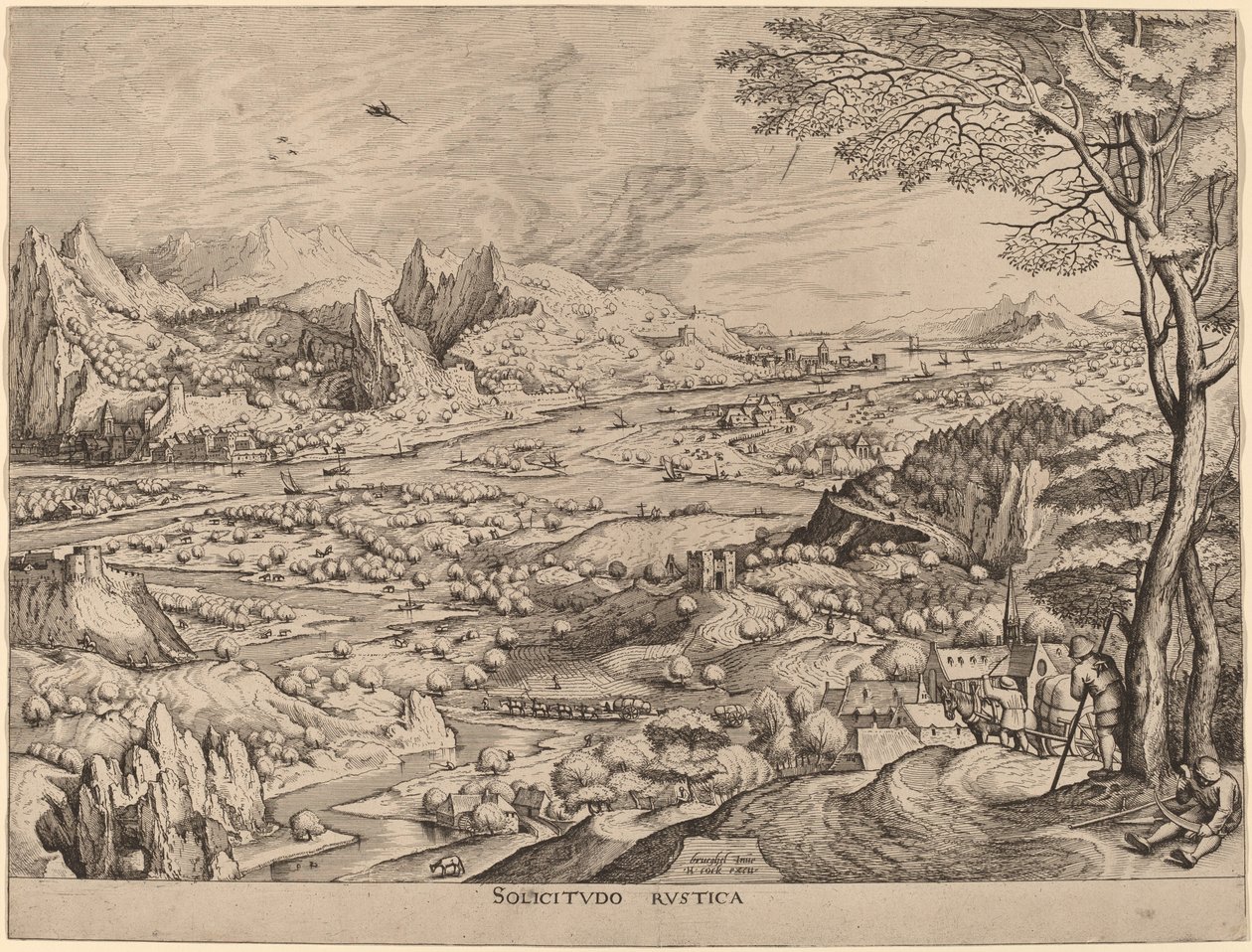 Tarım Sorunları (Rustik Sorunlar) by Johannes and Lucas van Doetechum after Pieter Bruegel the Elder