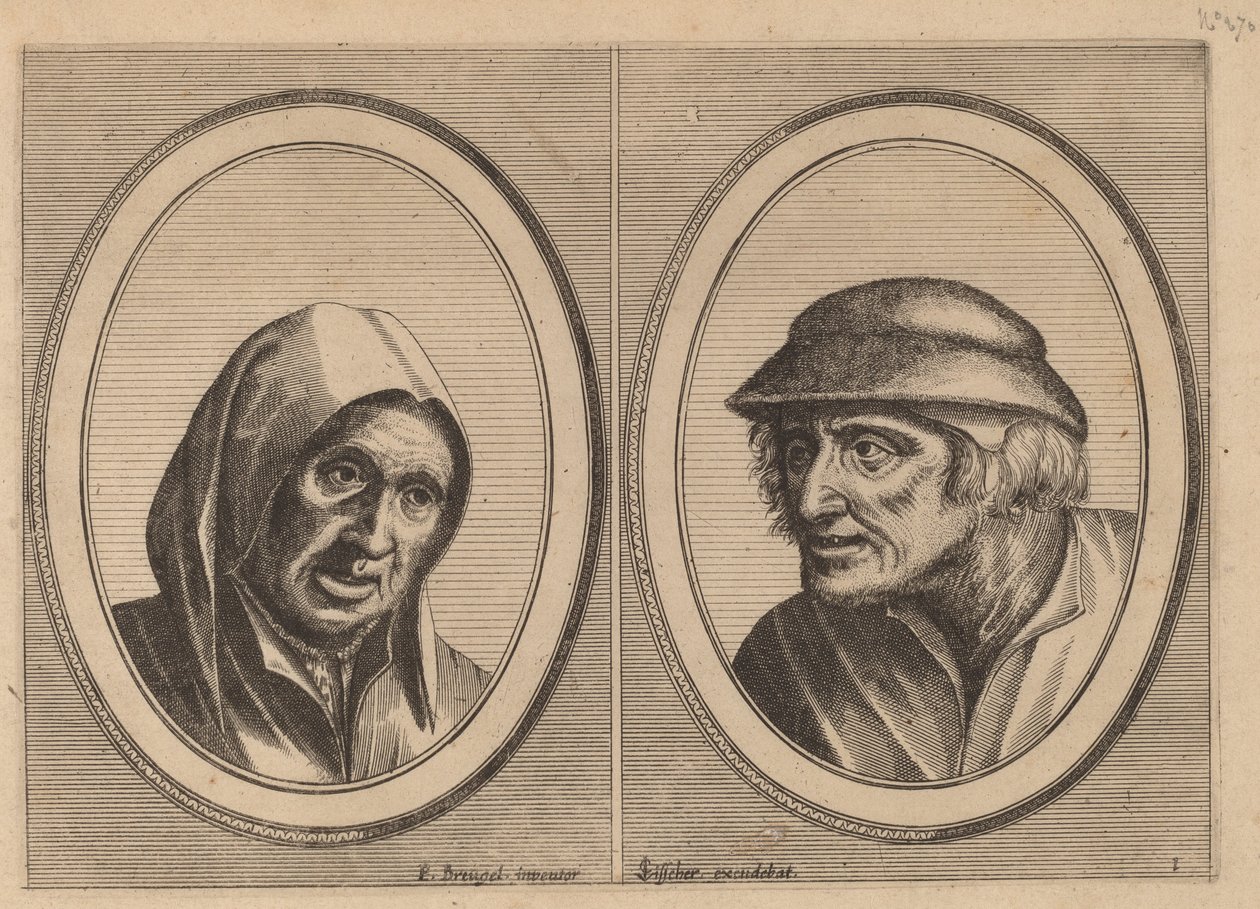 "Susanna Smuls" ve "Leuye Joost" by Johannes and Lucas van Doetechum after Pieter Bruegel the Elder