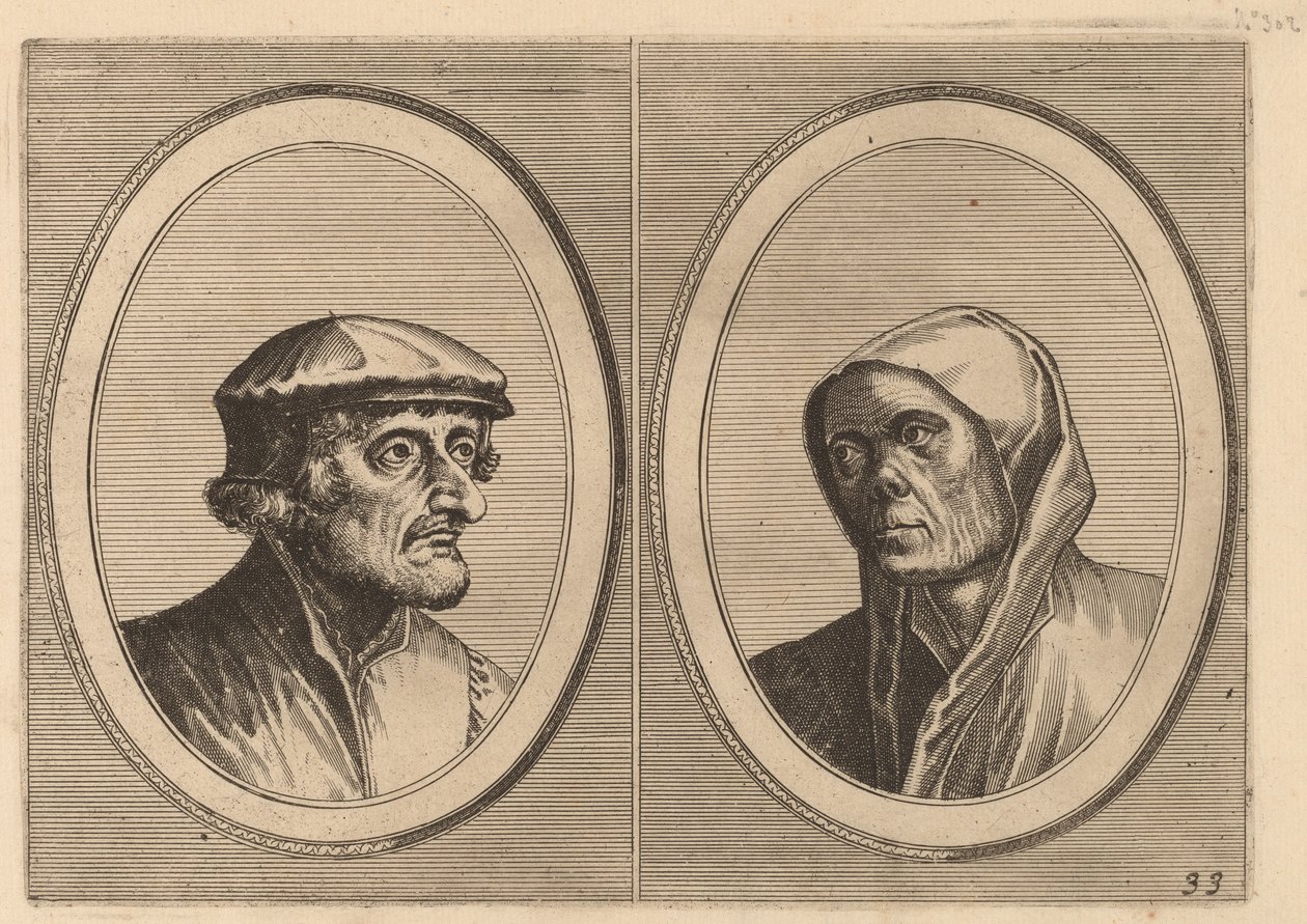 "Voorsichtighe Krijn" ve "Broentje Spaer-pots" by Johannes and Lucas van Doetechum after Pieter Bruegel the Elder
