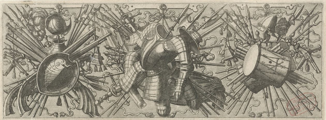 Çift tamburlu patates kızartması Panoplia sev armamentarium… (dizi adı) by Johannes of Lucas van Doetechum