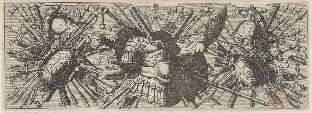 Panoplia. Roma kollu patates kızartması, alt kısım Panoplia sev armamentarium… (dizi adı) by Johannes of Lucas van Doetechum