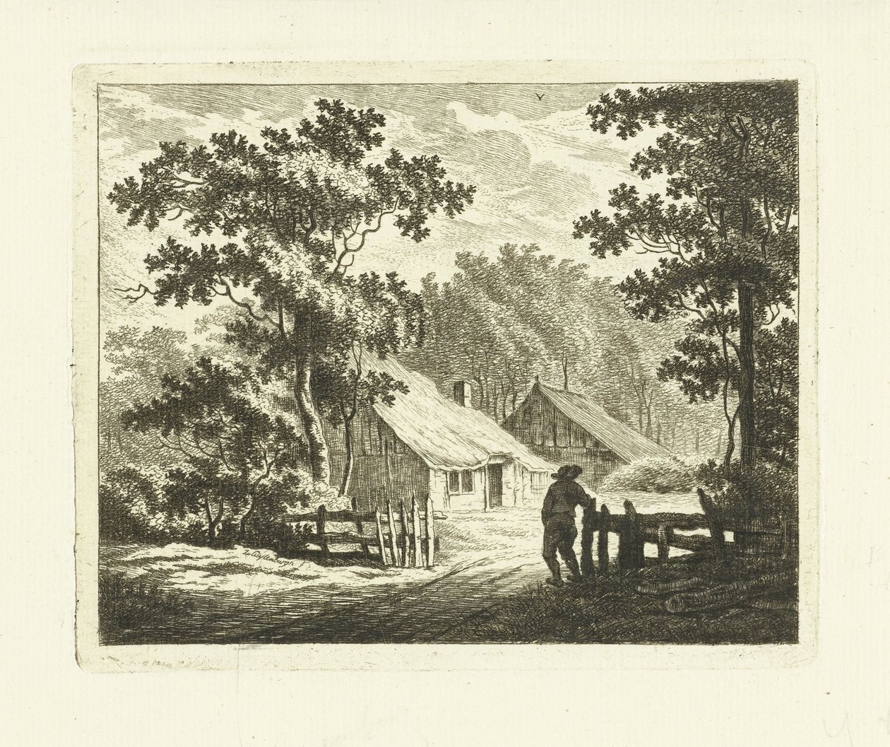 Çiftlik ve çit ile bahçe ile manzara by Johannes van Cuylenburgh