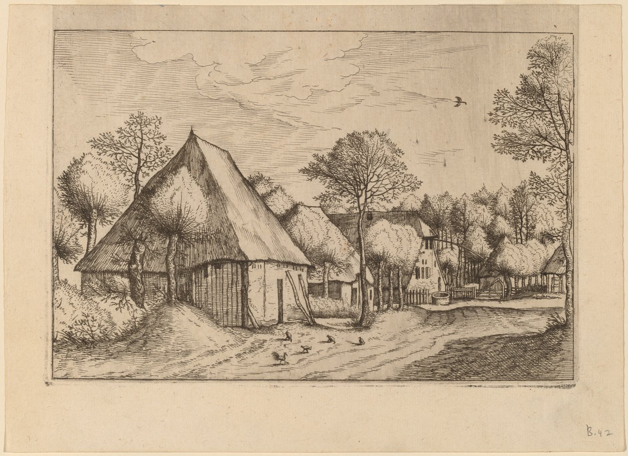 Çekme Kuyusu Olan Çiftlik Avlusu by Johannes van Doetechum, the Elder and Lucas