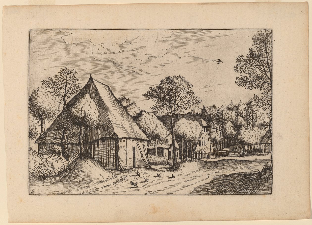 Çekme Kuyusu Olan Çiftlik Avlusu by Johannes van Doetechum, the Elder and Lucas