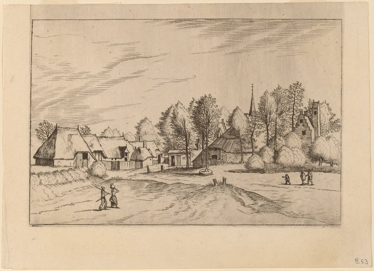 Kilise Kulesi ile Köy Köyü by Johannes van Doetechum, the Elder and Lucas
