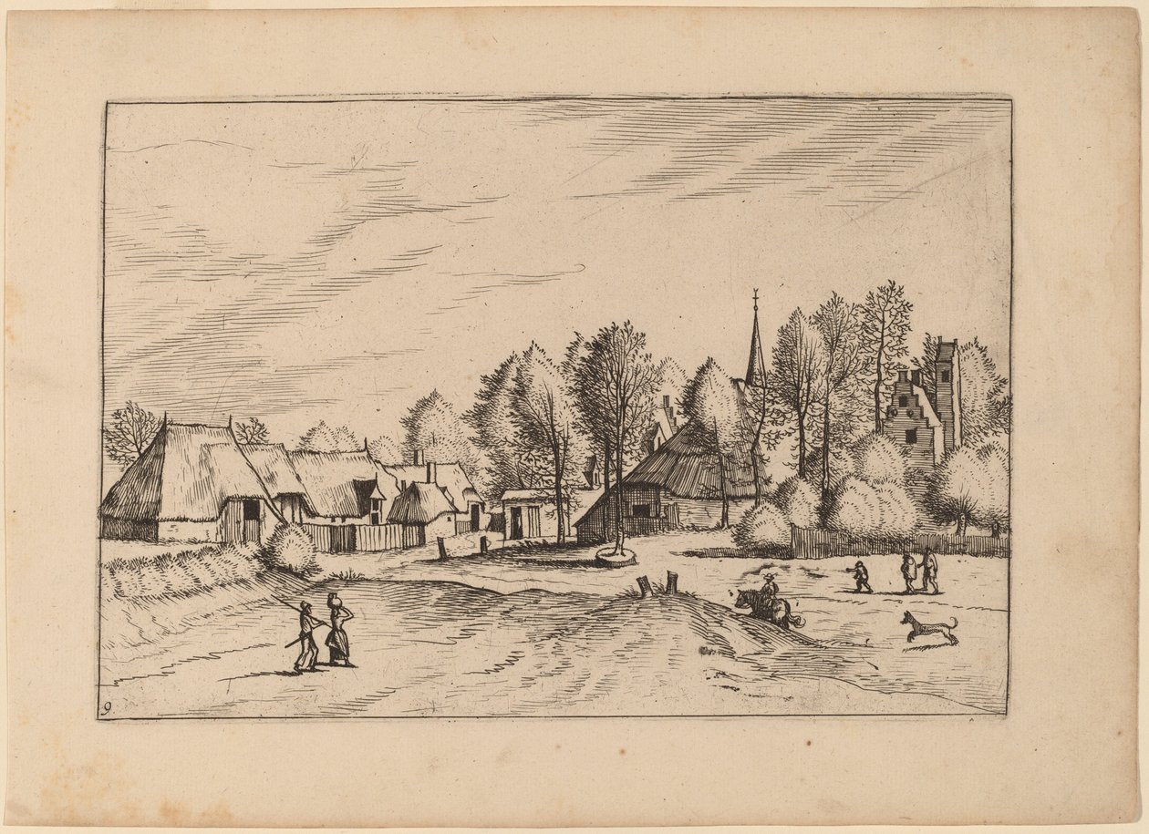 Kilise Kulesi ile Köy Köyü by Johannes van Doetechum, the Elder and Lucas