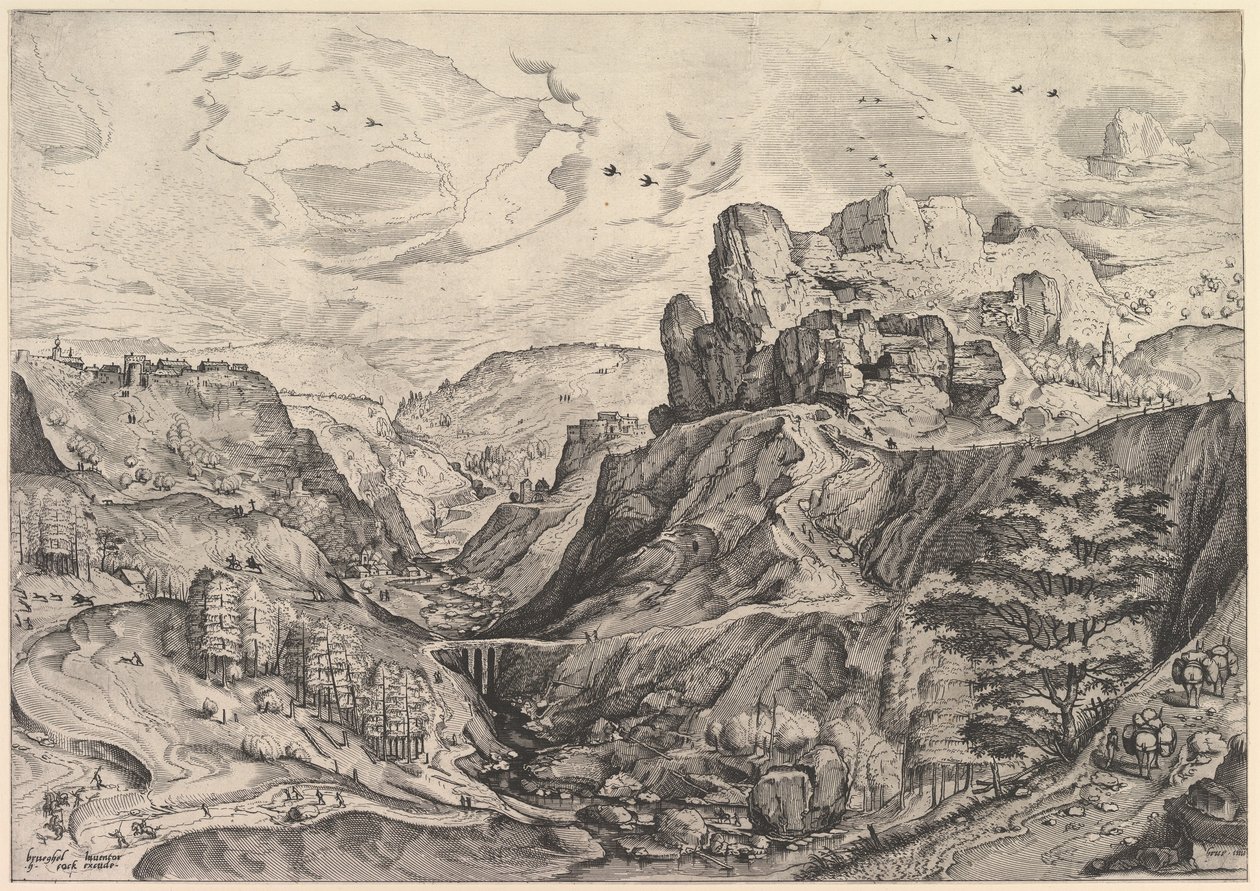 Büyük Manzaralardan Derin Bir Vadi ile Alp Manzarası, yaklaşık. 1555-56. by Johannes van Doetecum I