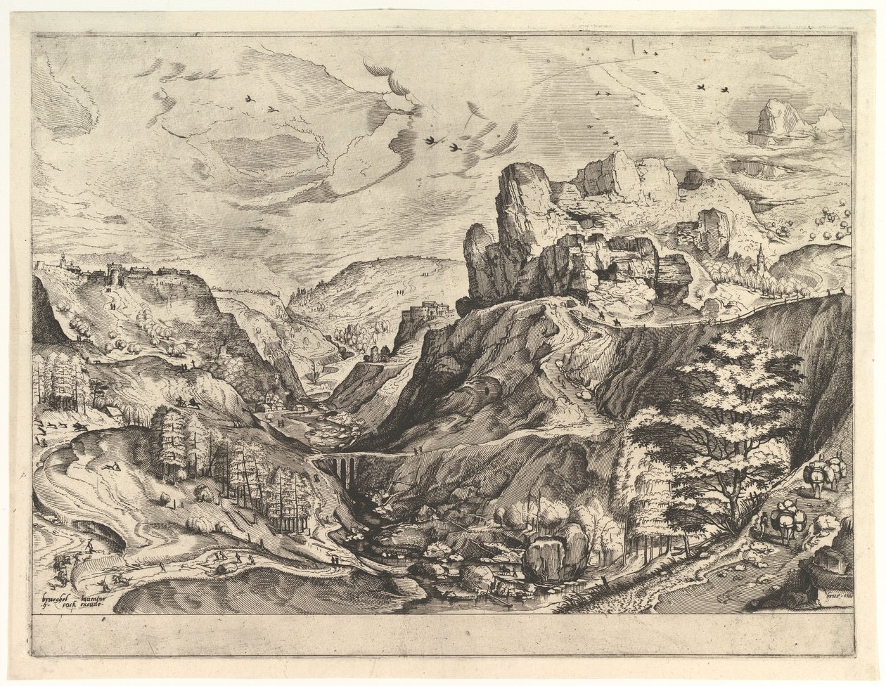 Büyük Manzaralardan Derin Bir Vadi ile Alp Manzarası, yaklaşık. 1555-56. by Johannes van Doetecum I