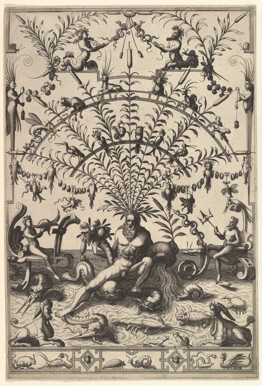 Nehir Tanrısı ile Modern Grotesk Dekorasyon, 1557. by Johannes van Doetecum I