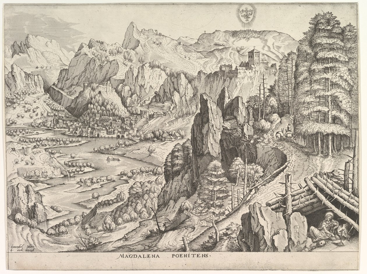 Büyük Manzaralardan Tövbekar Magdalene Magdalena Poenitens, yaklaşık. 1555-56. by Johannes van Doetecum I