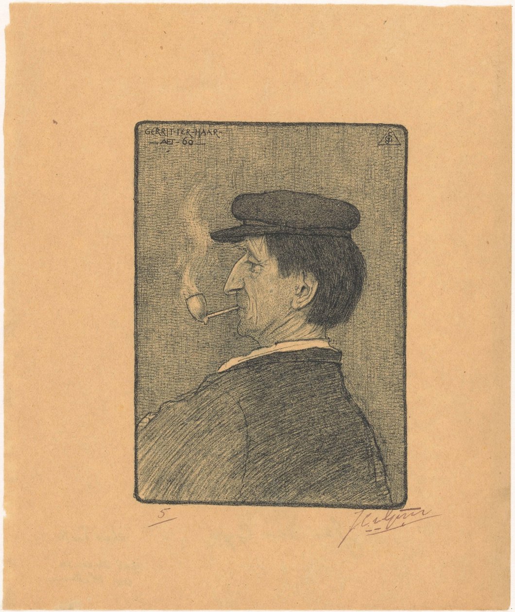 Gerrit ter Haar'ın portresi by Johannes van Gijn (signed by artist)