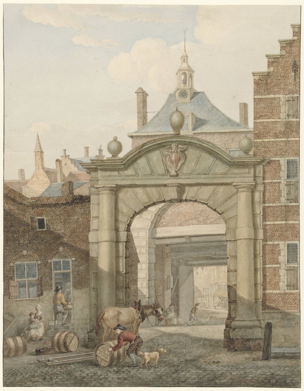 Dordrecht'te bir kapıdan görüntüleyin by Johannes van Lexmond