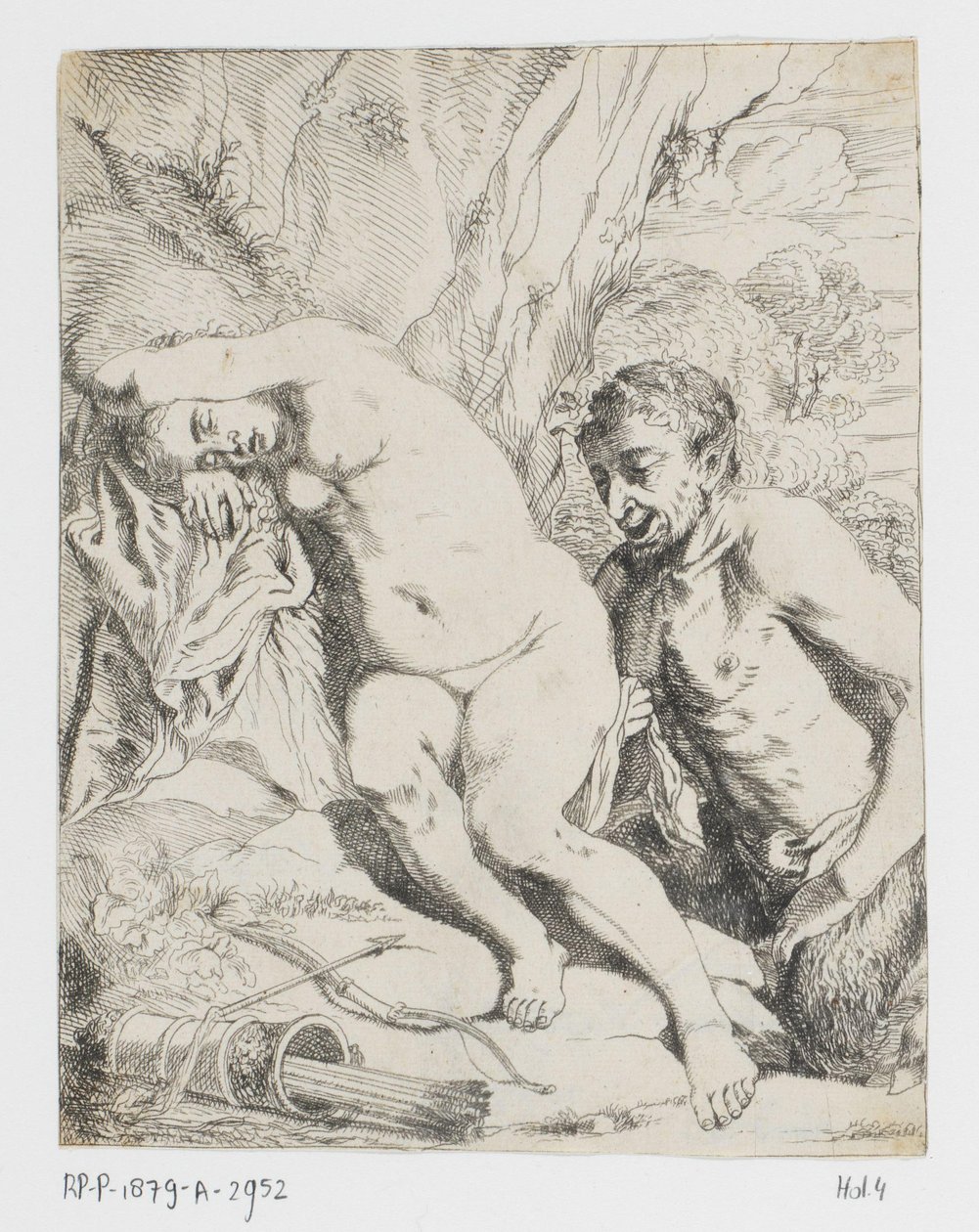 Uyuyan peri ve satir by Johannes van Seegen