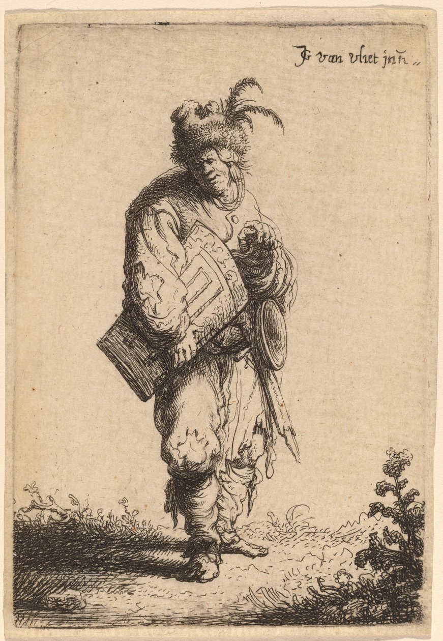 Hurdy-Gurdy Oyuncu by Johannes van Vliet